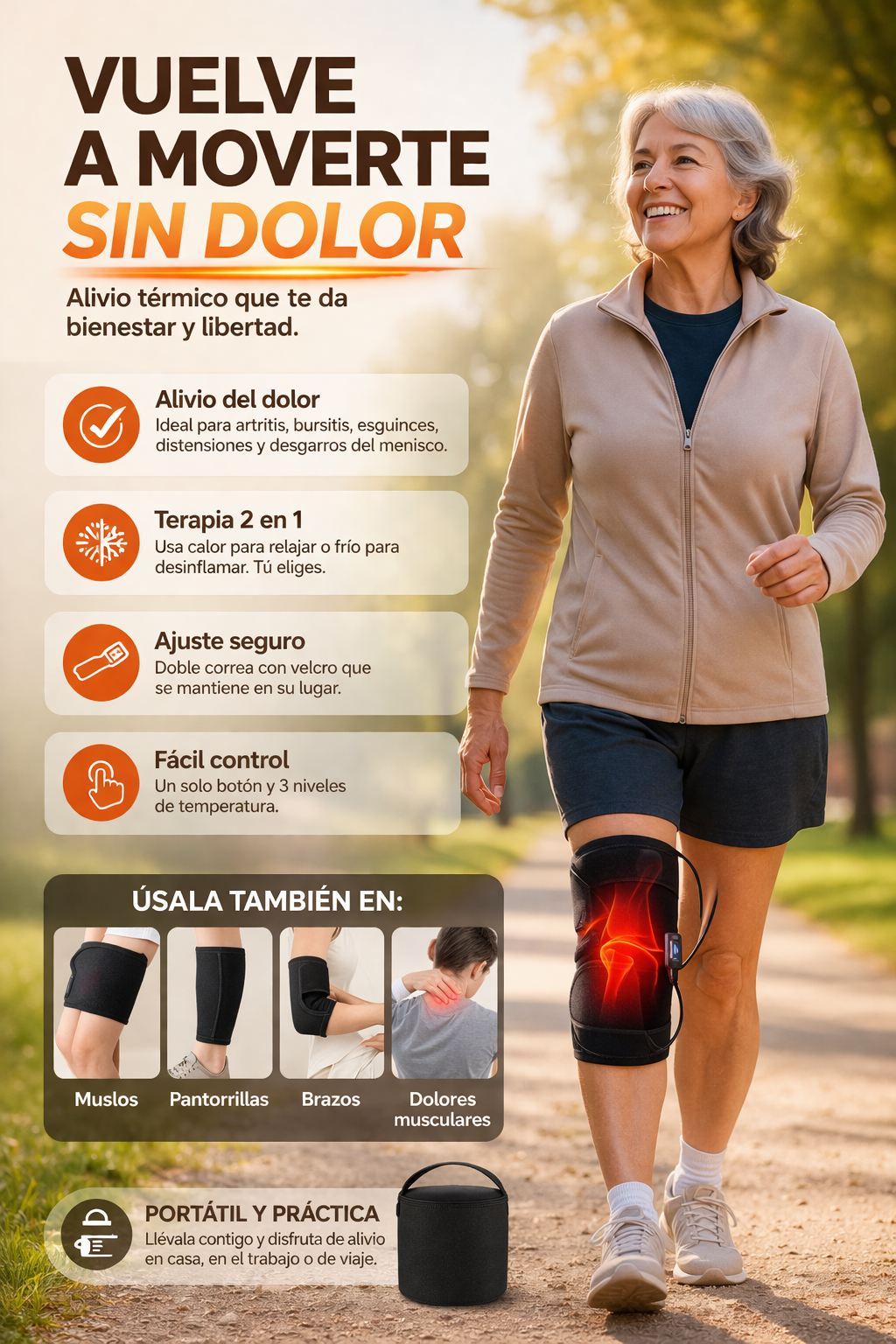 Rodillera Con Terapia Calor y Frio